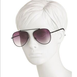 Lucky Brand Callan Black Metal Frame Mauve Aviator Unisex Sunglasses